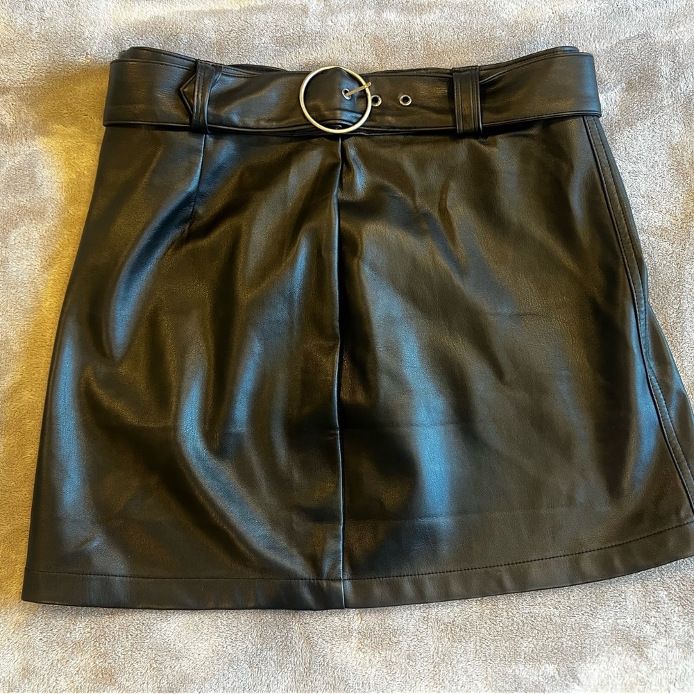 Hollister Black Mini Skirt with Ring Detail